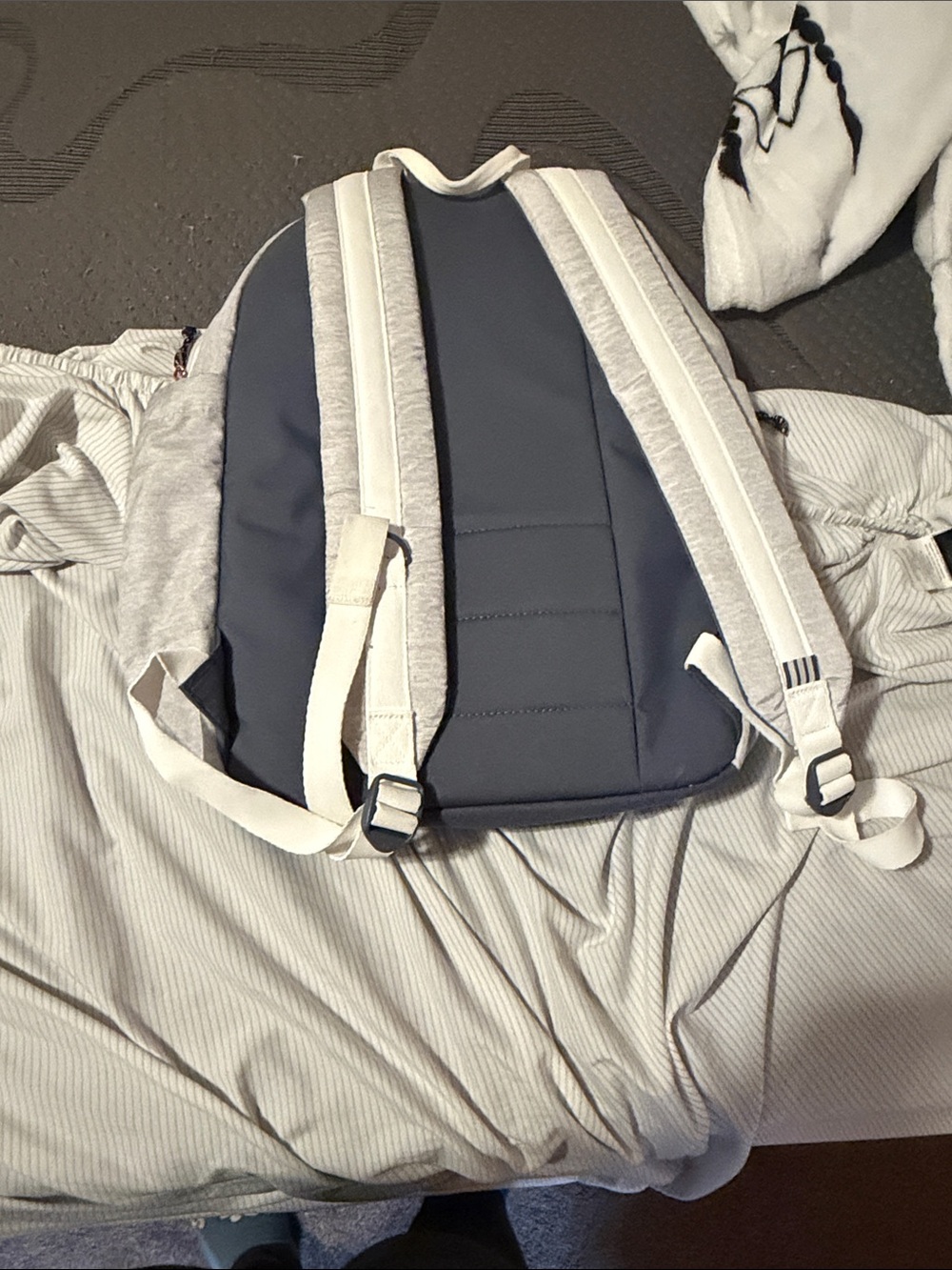 adidas Light Gray Backpack with Copper Stripes - Picture 2 of 4